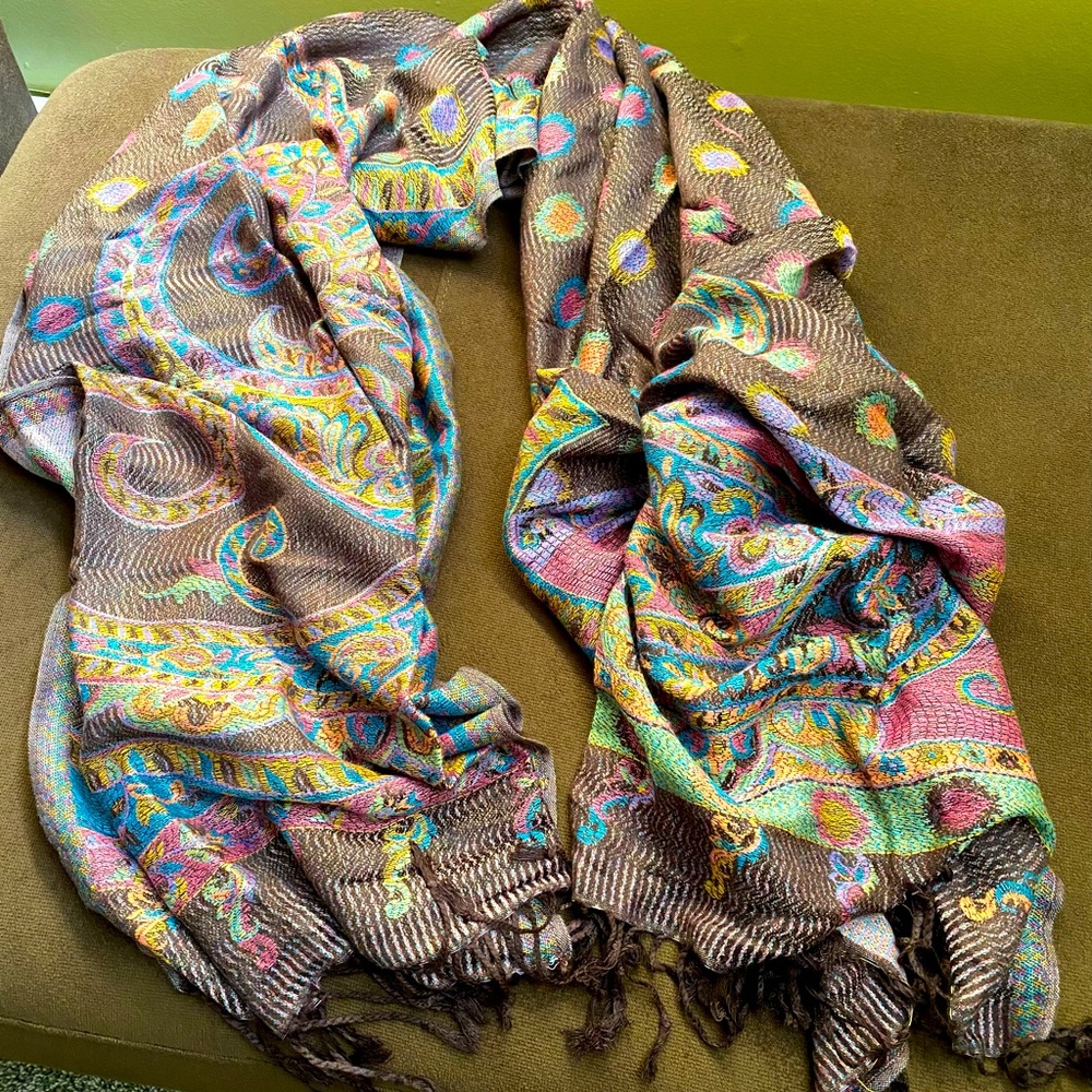 NWOT Women’s Men’s Unisex Reversible Paisley Persian Scarf Wrap Shawl Pashmina